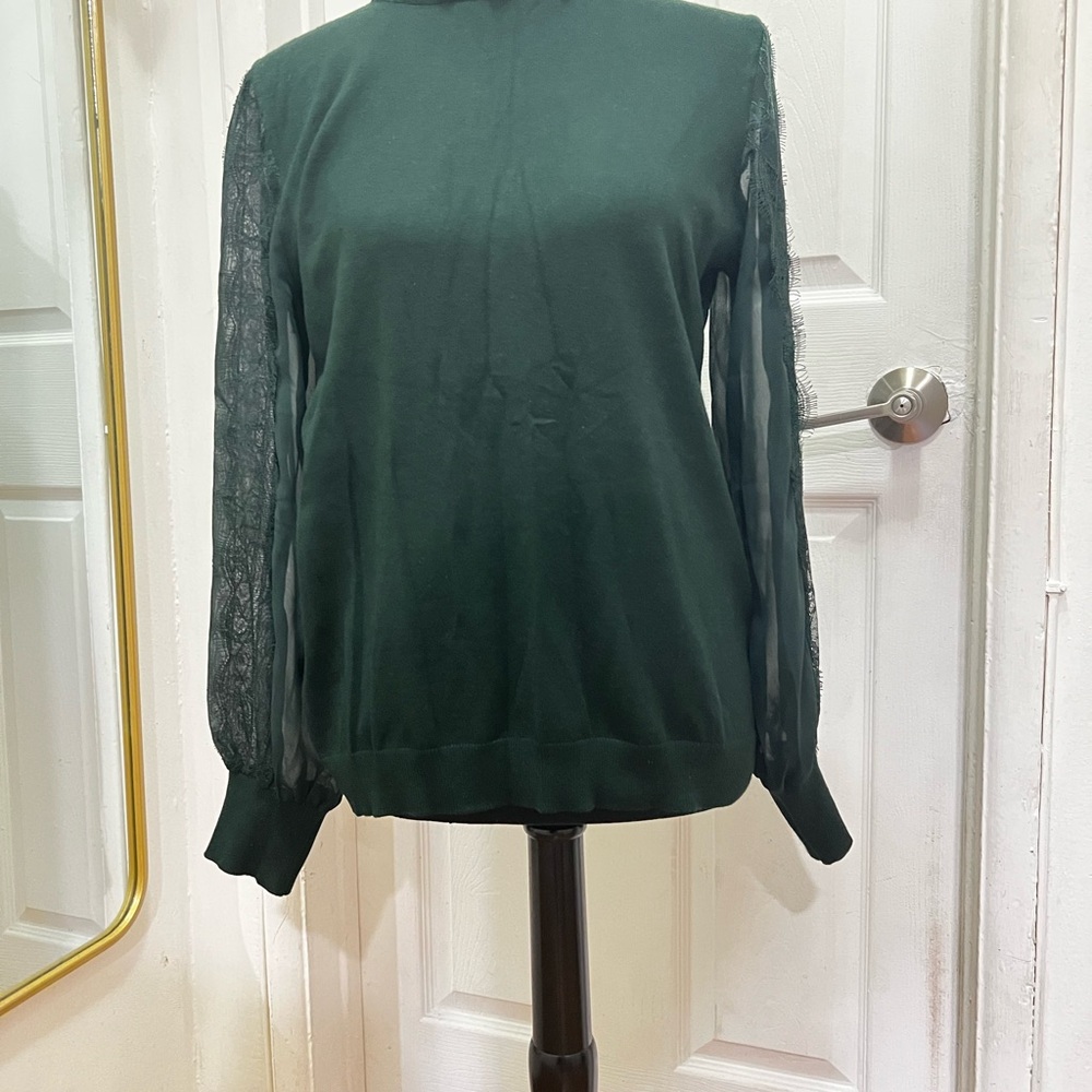 Adrianna Papell Forest Green Knit Top